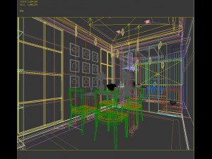 family - kitchen - restaurant 256 3D 모델