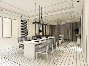 family - kitchen - restaurant 257 3D Model