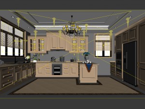 family - kitchen - restaurant 258 Modèle 3D