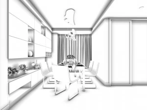 family - kitchen - restaurant 260 3D Model