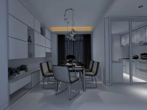 family - kitchen - restaurant 260 3D Model