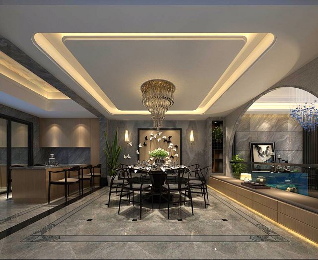 family - kitchen - restaurant 261 3D Model .c4d .max .obj .3ds .fbx .stl .blend 