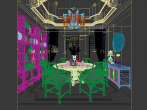 family - kitchen - restaurant 265 Model 3D