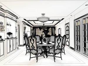 family - kitchen - restaurant 266 Model 3D