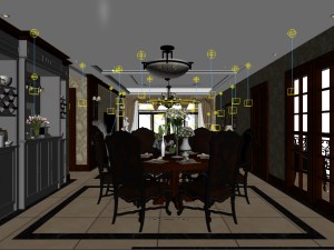 family - kitchen - restaurant 266 Model 3D