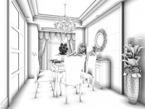family - kitchen - restaurant 267 3D Model