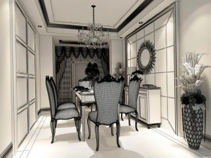 family - kitchen - restaurant 267 3D Model