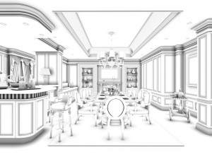 family - kitchen - restaurant 269 Modello 3D