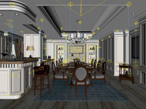 family - kitchen - restaurant 269 Modello 3D