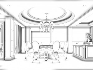 family - kitchen - restaurant 275 3D Модель