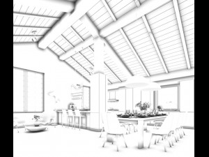 family - kitchen - restaurant 277 3D-Modell
