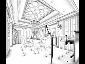 family - kitchen - restaurant 282 3D Model