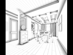 family - kitchen - restaurant 283 Modelo 3D