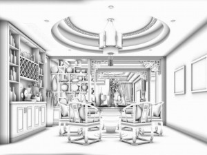 family - kitchen - restaurant 284 Modèle 3D