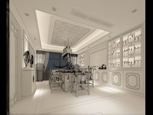 family - kitchen - restaurant 287 Modello 3D