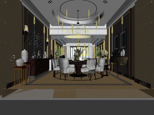 family - kitchen - restaurant 291 Modello 3D