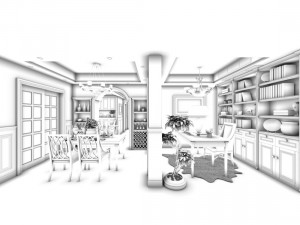 family - kitchen - restaurant 292 3D Модель