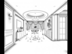 family - kitchen - restaurant 293 3D Модель