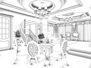 family - kitchen - restaurant 297 3D Model