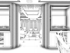 family - kitchen - restaurant 299 3D Model