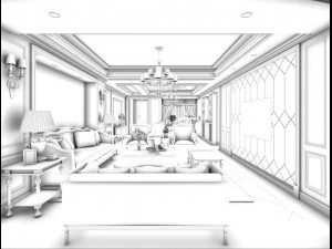 family - kitchen - restaurant 300 3D Model