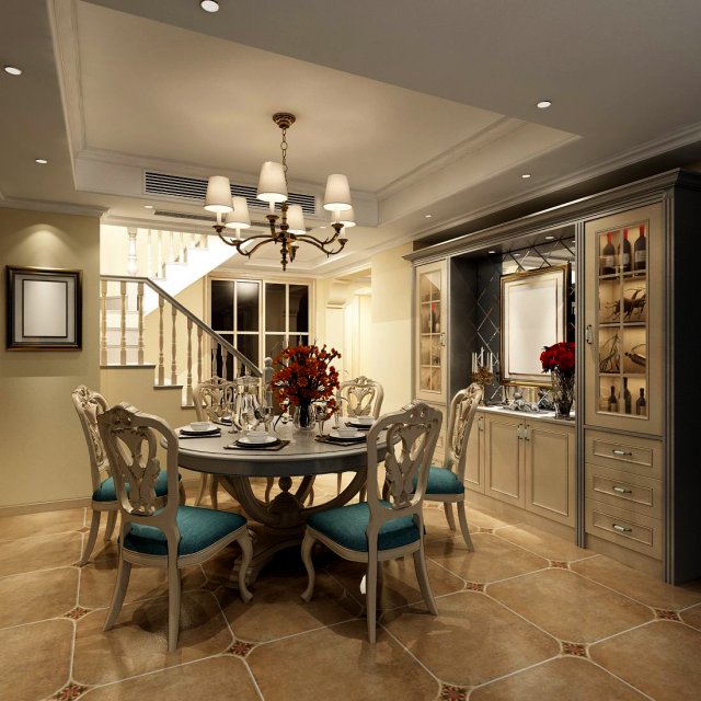 family - kitchen - restaurant 301 3D-Modell .c4d .max .obj .3ds .fbx .stl .blend 