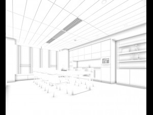 family - kitchen - restaurant 303 3D Model