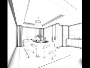 family - kitchen - restaurant 306 3D Model