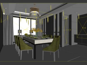 family - kitchen - restaurant 306 3D Model