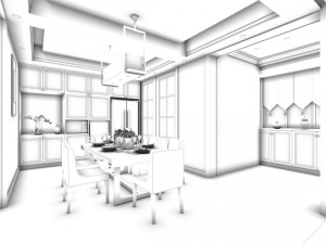 family - kitchen - restaurant 307 Model 3D