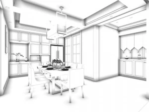 family - kitchen - restaurant 307 3D Model
