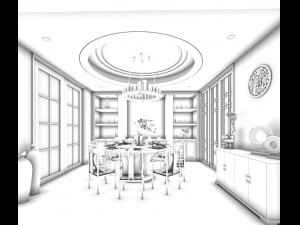 family - kitchen - restaurant 309 3D Model