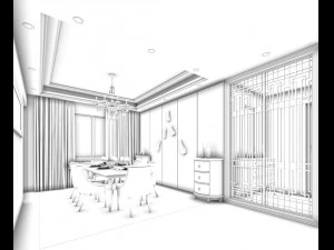 family - kitchen - restaurant 310 3D Model