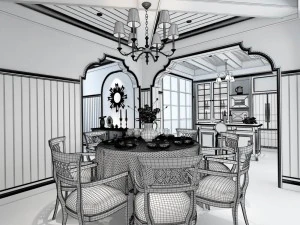 family - kitchen - restaurant 312 3D Model