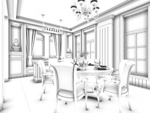 family - kitchen - restaurant 314 3D Model