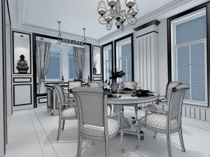 family - kitchen - restaurant 314 3D Model