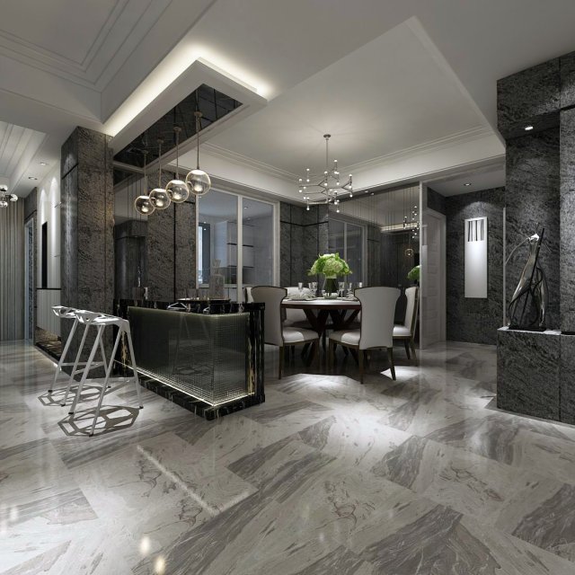 family - kitchen - restaurant 319 Modello 3D .c4d .max .obj .3ds .fbx .stl .blend 