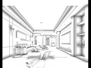family - kitchen - restaurant 319 Modello 3D