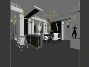 family - kitchen - restaurant 319 Modello 3D