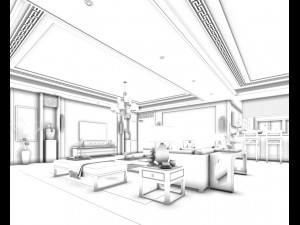 family - kitchen - restaurant 321 3D Model