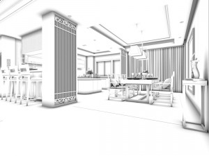 family - kitchen - restaurant 321 3D Model