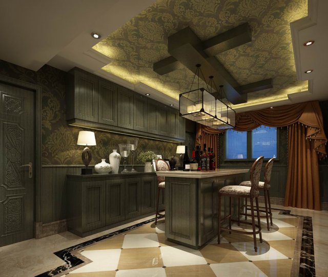 family - kitchen - restaurant 322 3D Model .c4d .max .obj .3ds .fbx .stl .blend