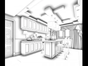 family - kitchen - restaurant 322 3D Model