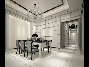 family - kitchen - restaurant 323 3D Model