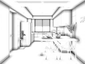 family - kitchen - restaurant 330 3D Model