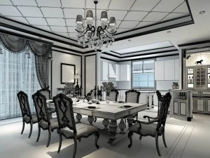 family - kitchen - restaurant 332 3D Model