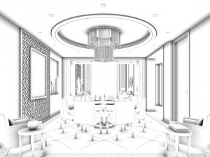 family - kitchen - restaurant 333 Modèle 3D