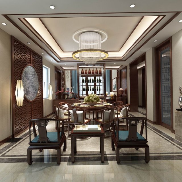 family - kitchen - restaurant 334 3D Model .c4d .max .obj .3ds .fbx .stl .blend 