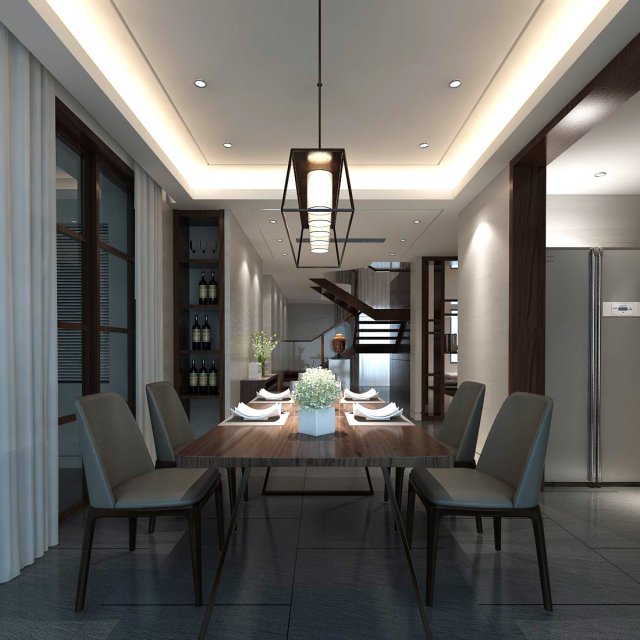 family - kitchen - restaurant 336 3D Model .c4d .max .obj .3ds .fbx .stl .blend 