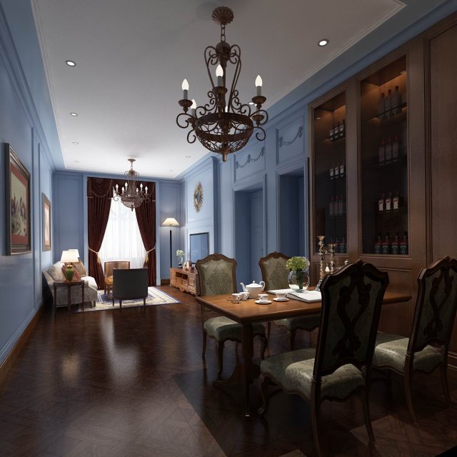 family - kitchen - restaurant 338 Modèle 3D .c4d .max .obj .3ds .fbx .stl .blend 